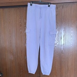 Lavender Cargo Jogger Pants